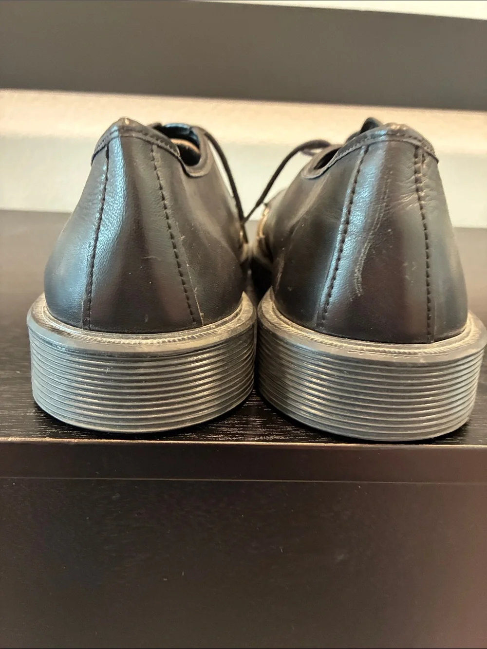Black & White Checkerboard Leather Derby Shoes